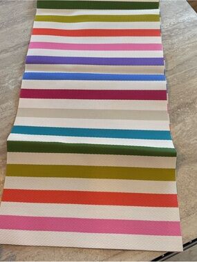 Kate Spade Colorful Striped Outdoor Plastic Runner